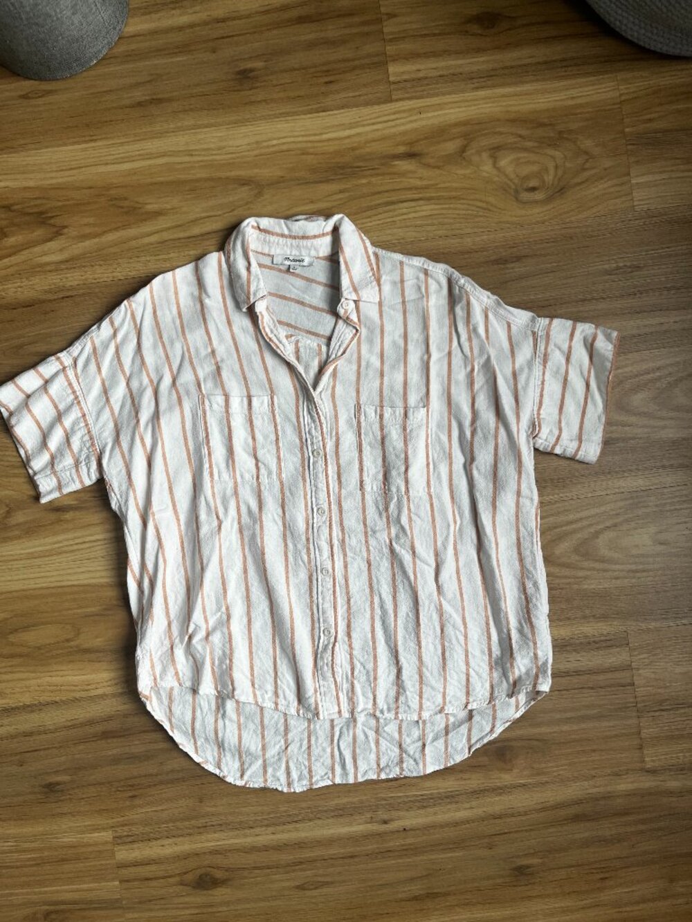 Madewell Courier Button Front Crisscross in Stripe